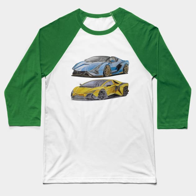 Sport cars Baseball T-Shirt by An.D.L.